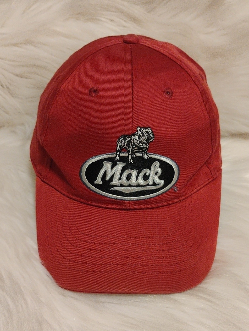 (C-75) Mack Vintage Bulldog Red Logo Baseball Cap #unisex